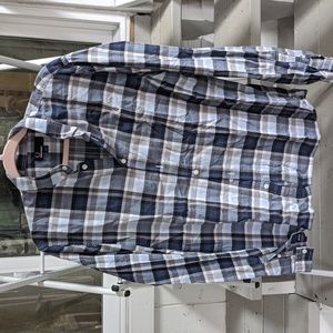 Fred Perry Blue Plaid Shirt L